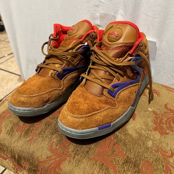 Reebok Pump Omni Lite Brown Suede Very Rare size 9.5 - Picture 2 of 8